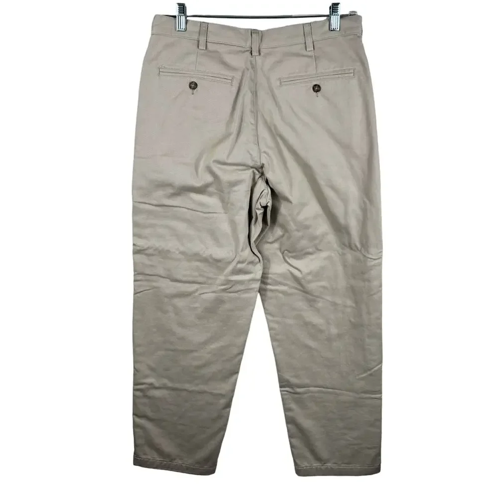 LL Bean Natural Fit Khaki Chinos Mens 33x30‎ Plaid Flannel Lined Double L